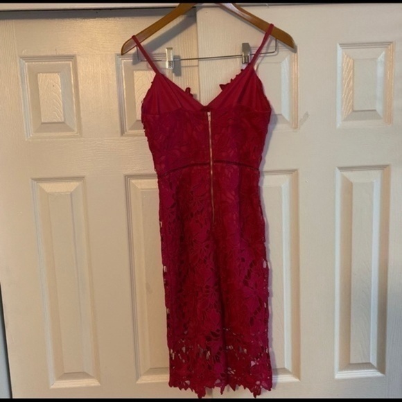 Chemical Lace Slip Dress in Hot Fuchsia Size XS - Picture 7 of 8